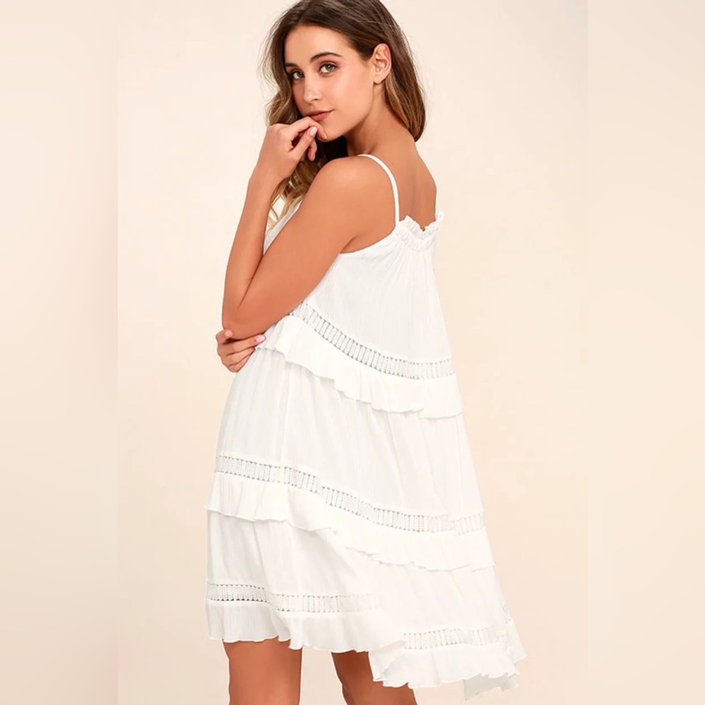 Moon River Sunrise Point Off-White Lace Swing Dress - Picture 3 of 7